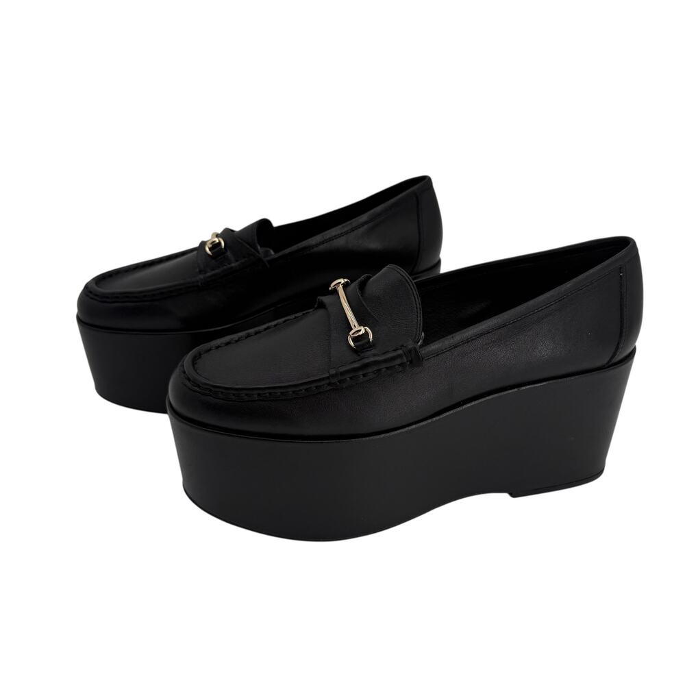 Steve Madden Maureen Black Leather Platform Loafers Women 8 Goth Punk Steampunk